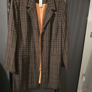 Plaid Brown Women's Coat